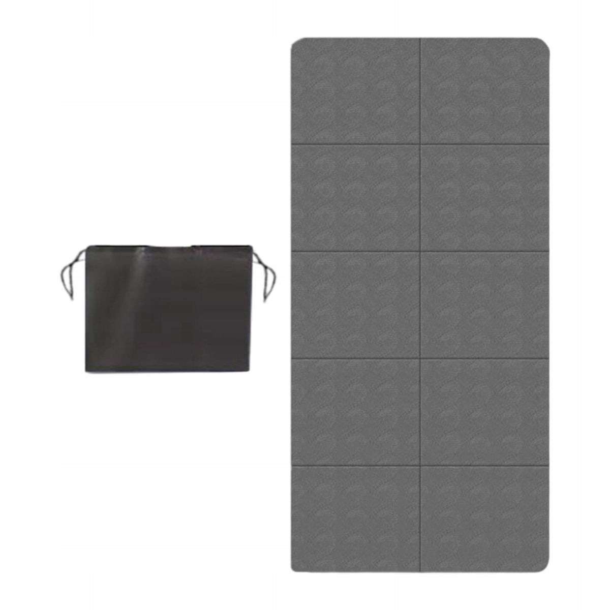 Foldable Yoga Mat with Carrying Bag Portable Nonslip Exercise Pilates Gray