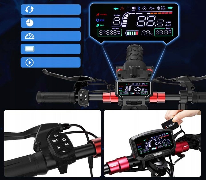 Foldable electric vehicle iscooter iX6 1000W 45KM/H 45KM 17,5AH+ NFC 2025 Model iScooter iX6 48V 17.5AH 60KM 11''