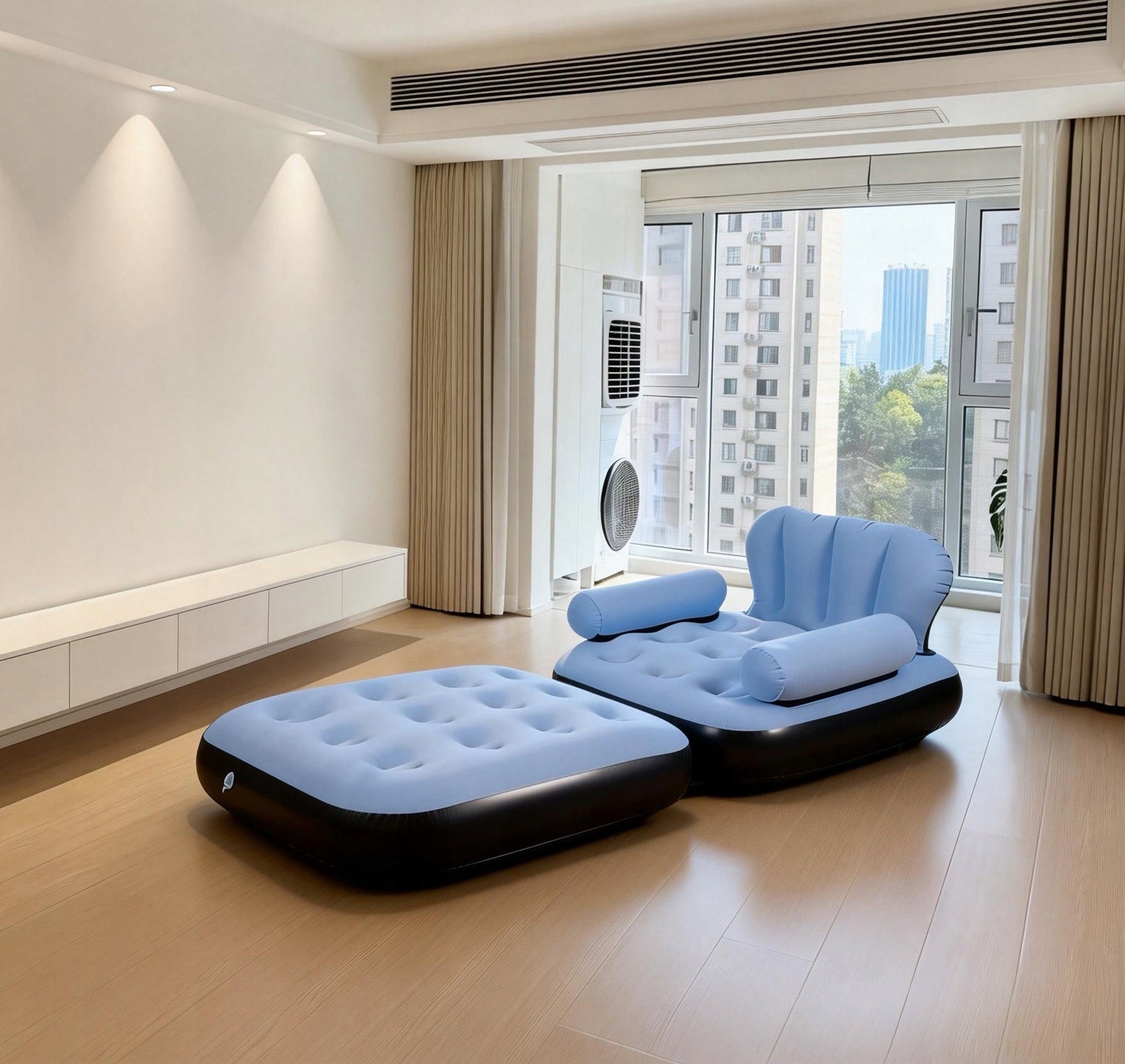 Foldable, inflatable sofa with foot pump. Manufacturer code Nadmuchiwany fotel