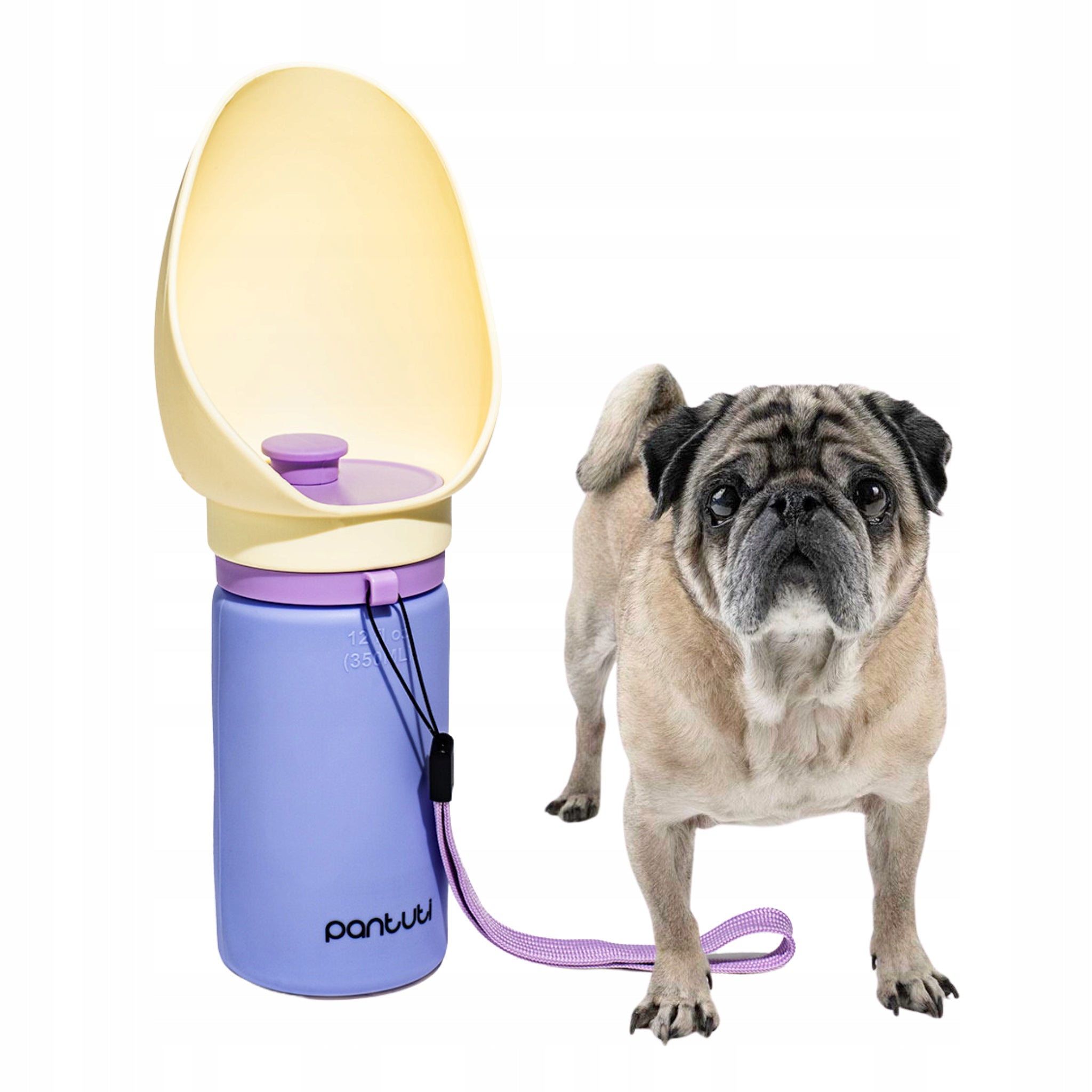 Foldable silicone dog bottle dispenser MONTE blue-yellow 350 ml