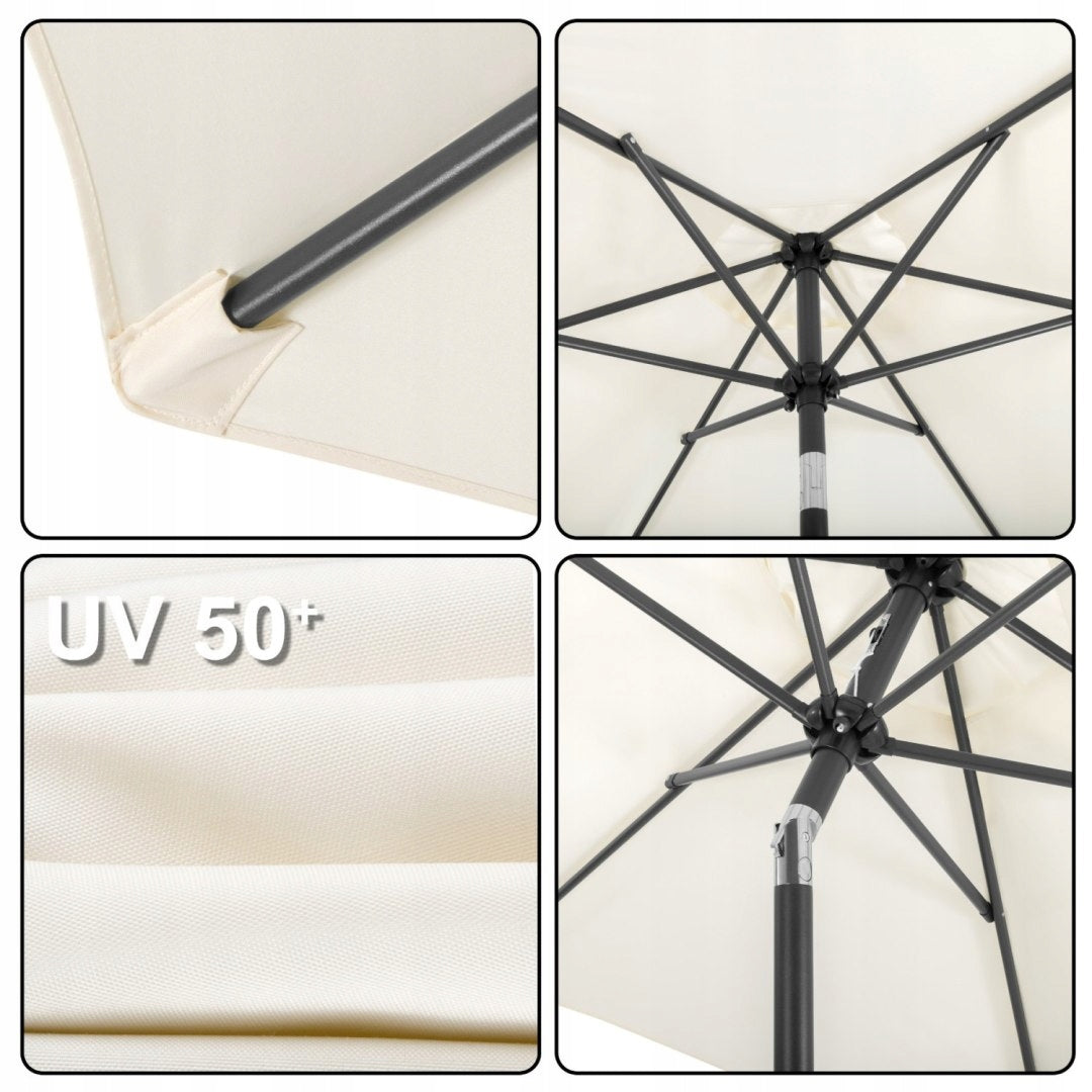 Folding Balcony Garden Umbrella Adjustable 200cm Beige 50UV Bauerkraf Manufacturer Bauerkraft
