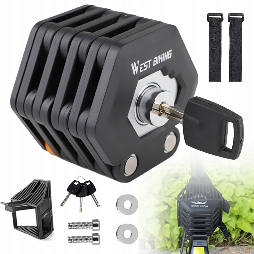 Folding Bicycle Lock Included 3 Road Mountain Bike Keys