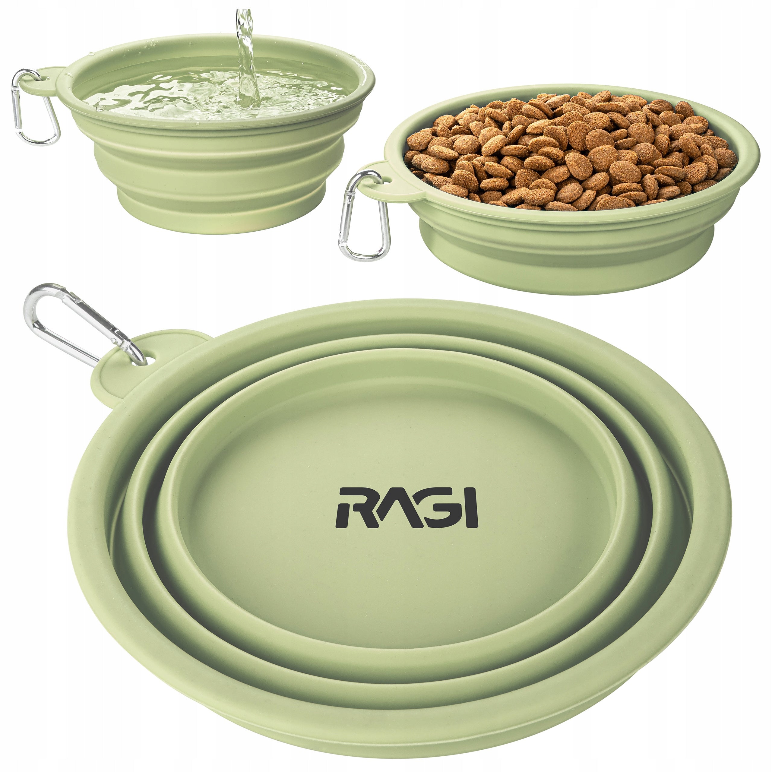 Folding Bowl Tourist For Dog Cat Silicone 1L For Water Food Ragi