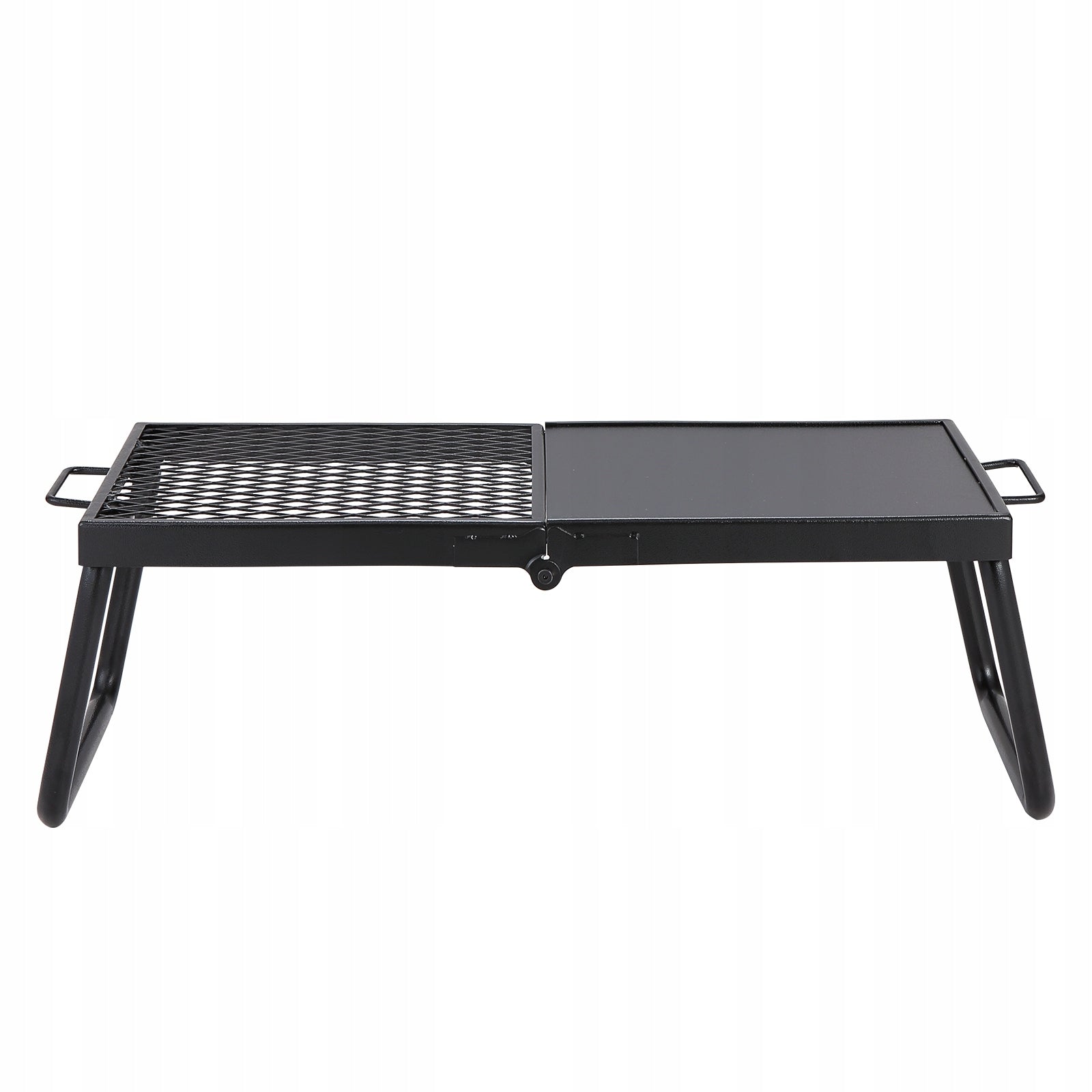 Folding Campfire Grill 57cm Steel Mesh Portable with Legs Carrying Bag