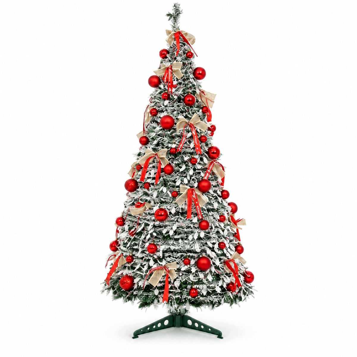 Folding Christmas tree with USB lights red fruit 120 cm 80 LED Packaging status original