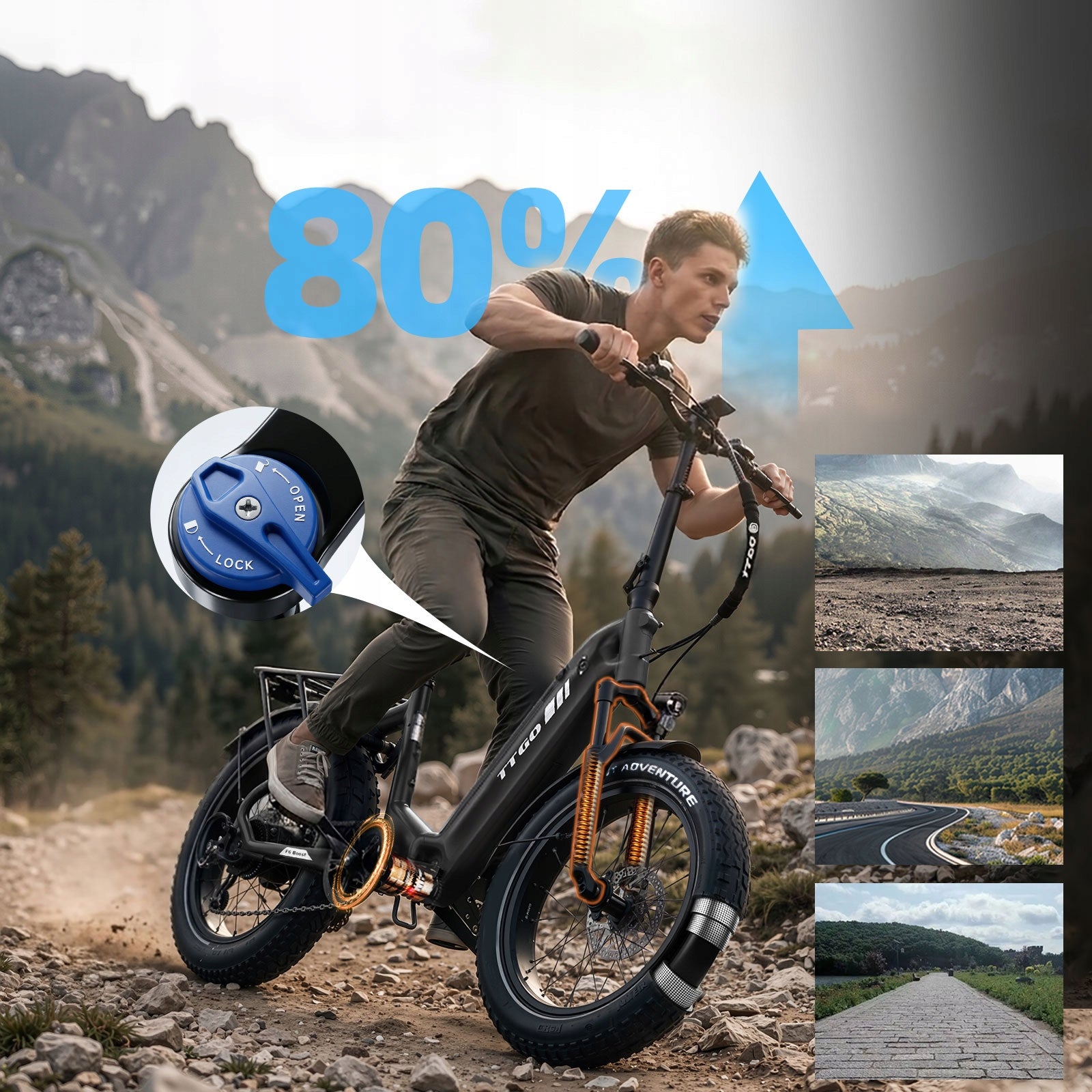 Folding City Electric Bike TTGO F6 Boost 250W 48V 18AH 25km/h 140HP Maximum rated power electric bike (under 250W)