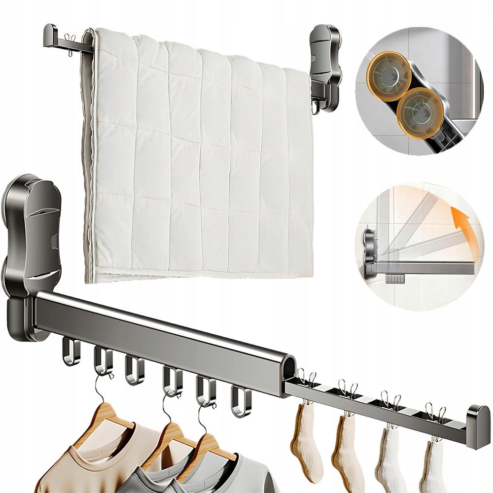 Folding Dryer With Suction Cups For 8 Clothes For Bathroom Aluminum