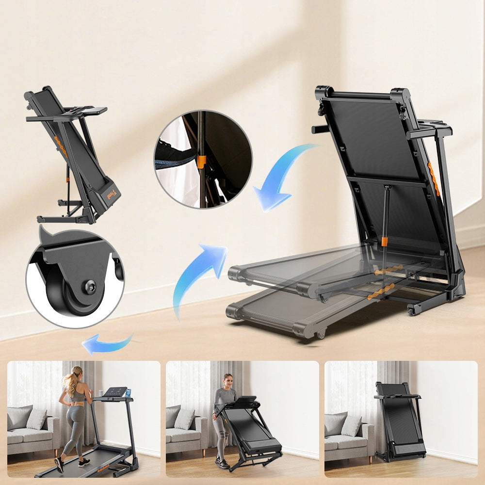 Folding ELECTRIC HOME TREADMILL Large Quiet Auto 15° 13.5KM/H Touch Power 3 HP