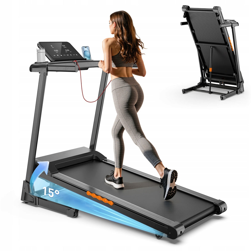 Folding ELECTRIC HOME TREADMILL Large Quiet Auto 15° 13.5KM/H Touch