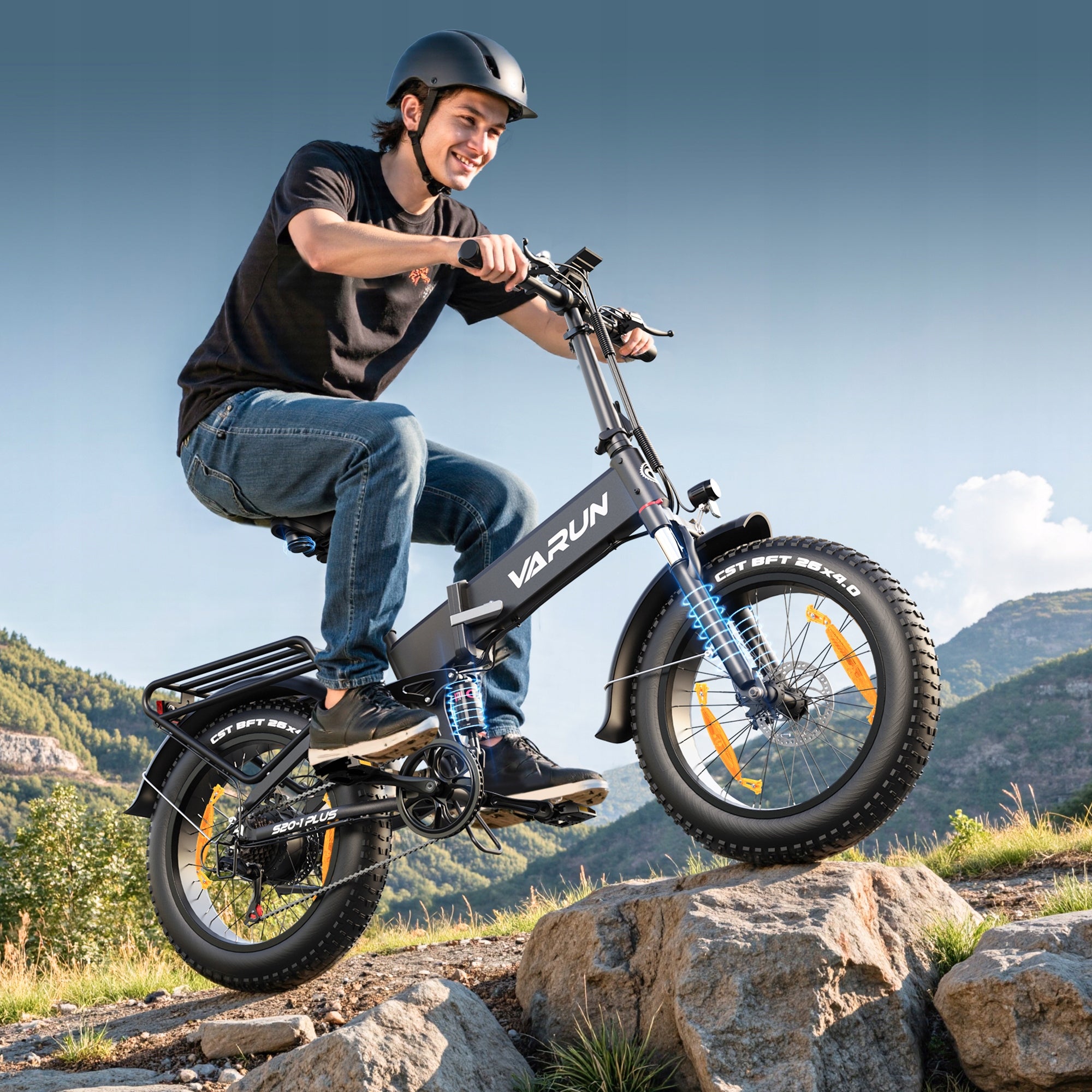 Folding Electric Bike VARUN 20x4'' 48V 13AH 250W 120HP Male/Women's Foldability partially assembled, calibrated