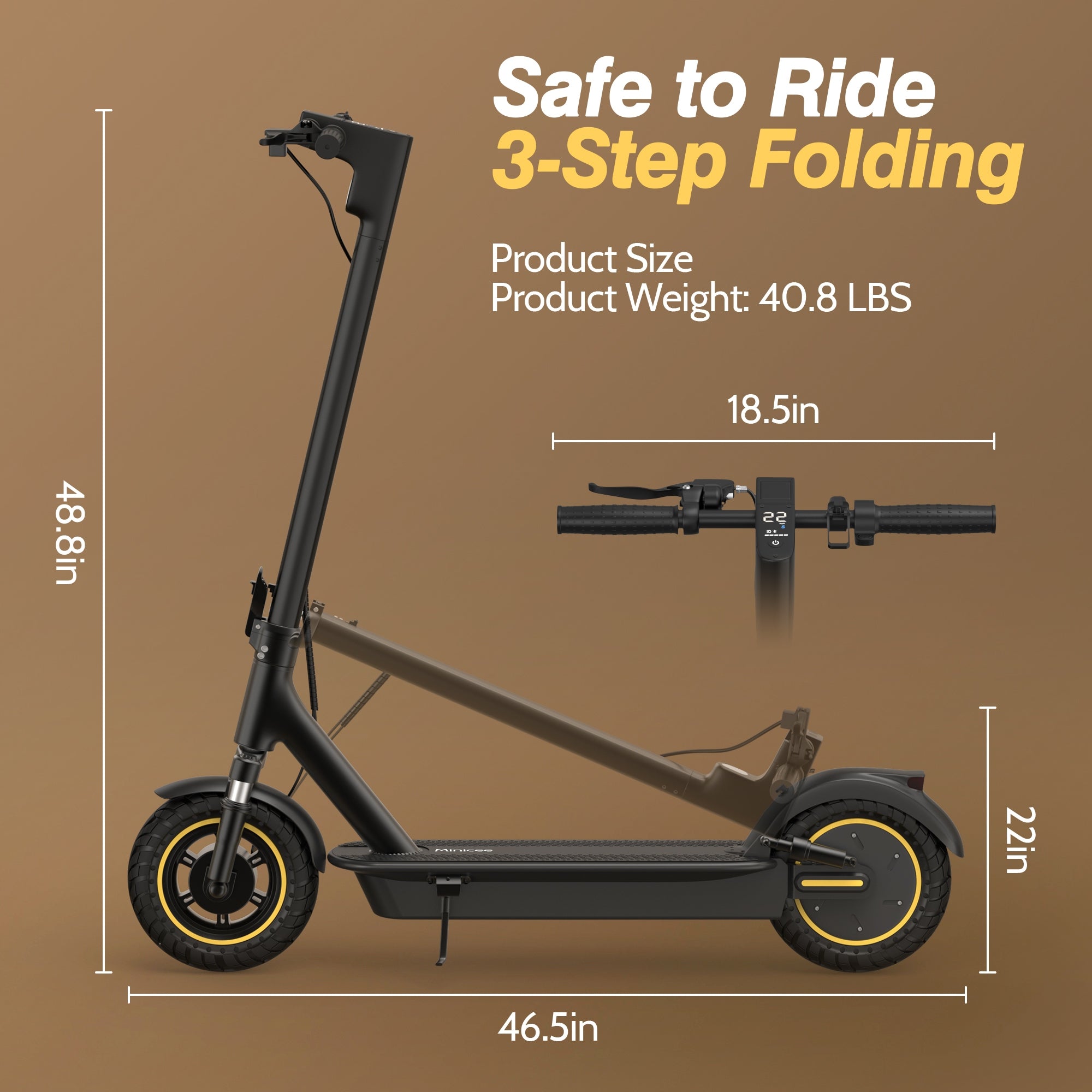 Folding Electric Scooter 1000W 14.5Ah 45km 10cali APP MINICEE ESMAX Engine power 500 W