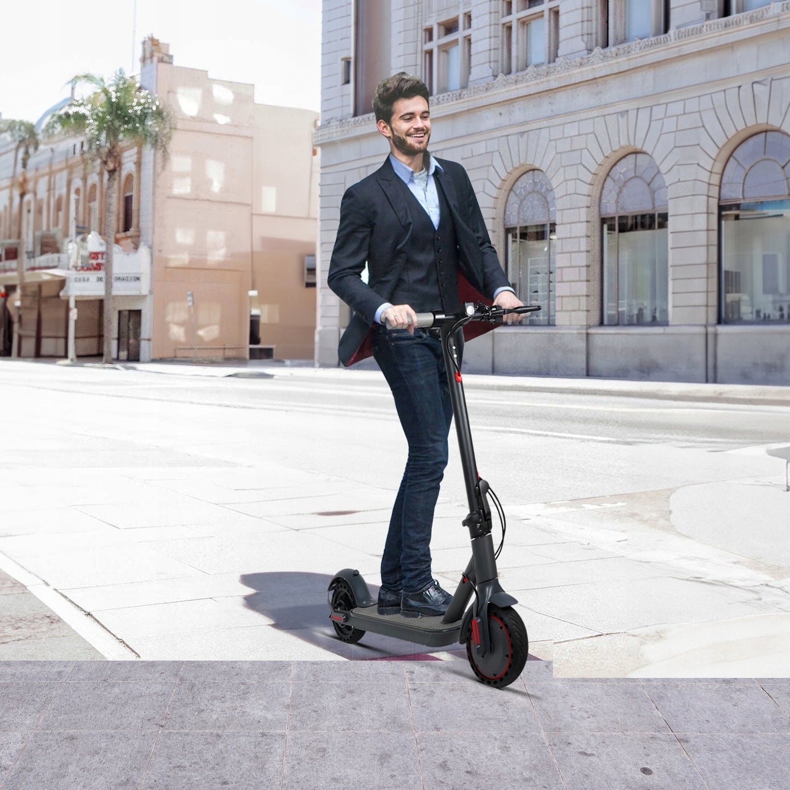 Folding Electric Scooter 350W 36V 35KM 8.5“ + APP Color black