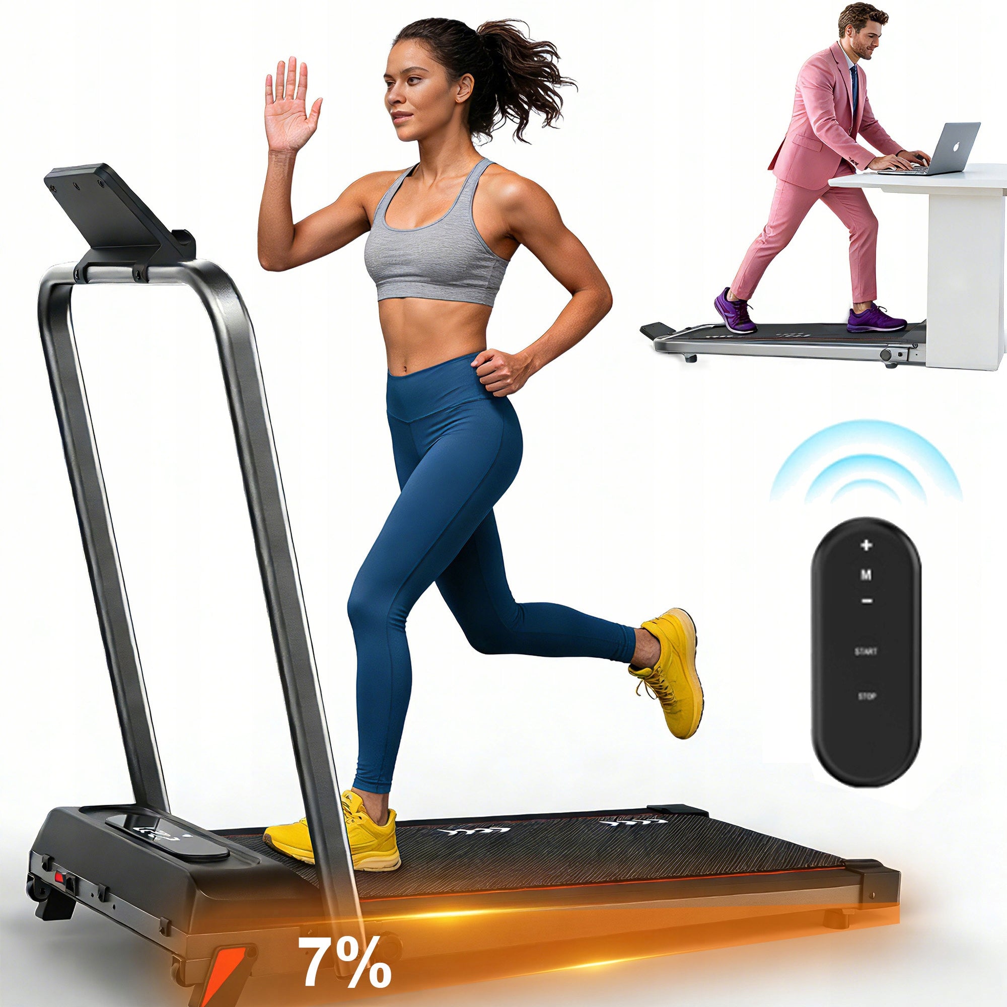 Folding Electric Treadmill 100kg 10km/h + Remote Control