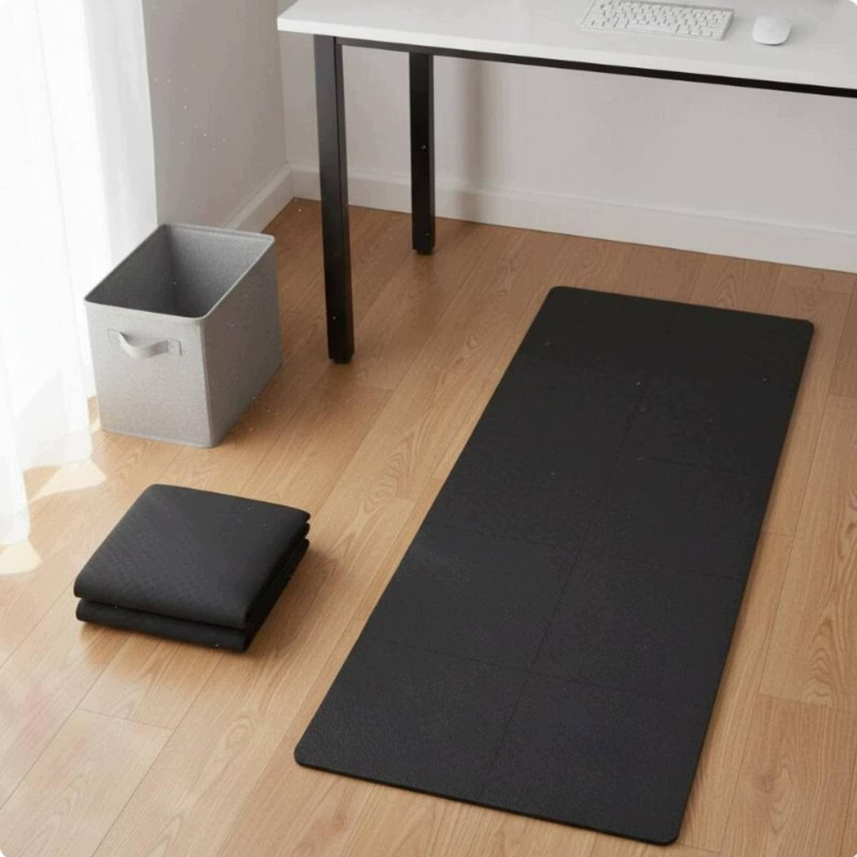 Folding Exercise Mat Easy Storage Foldable Exercise Mat Lightweight Black Packaging status original