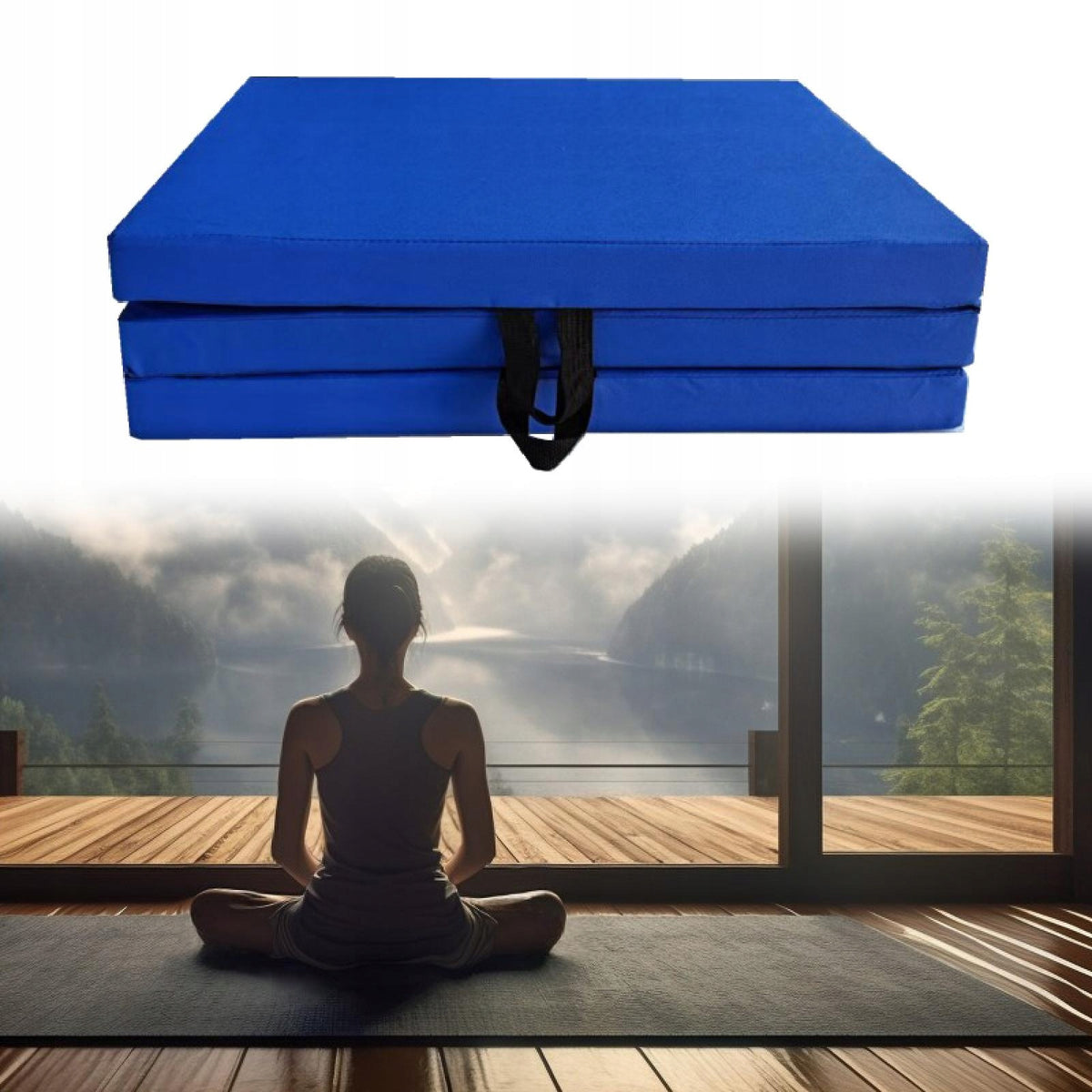Folding Exercise Mat Training Aerobics Home Core Workouts with Blue Packaging status original