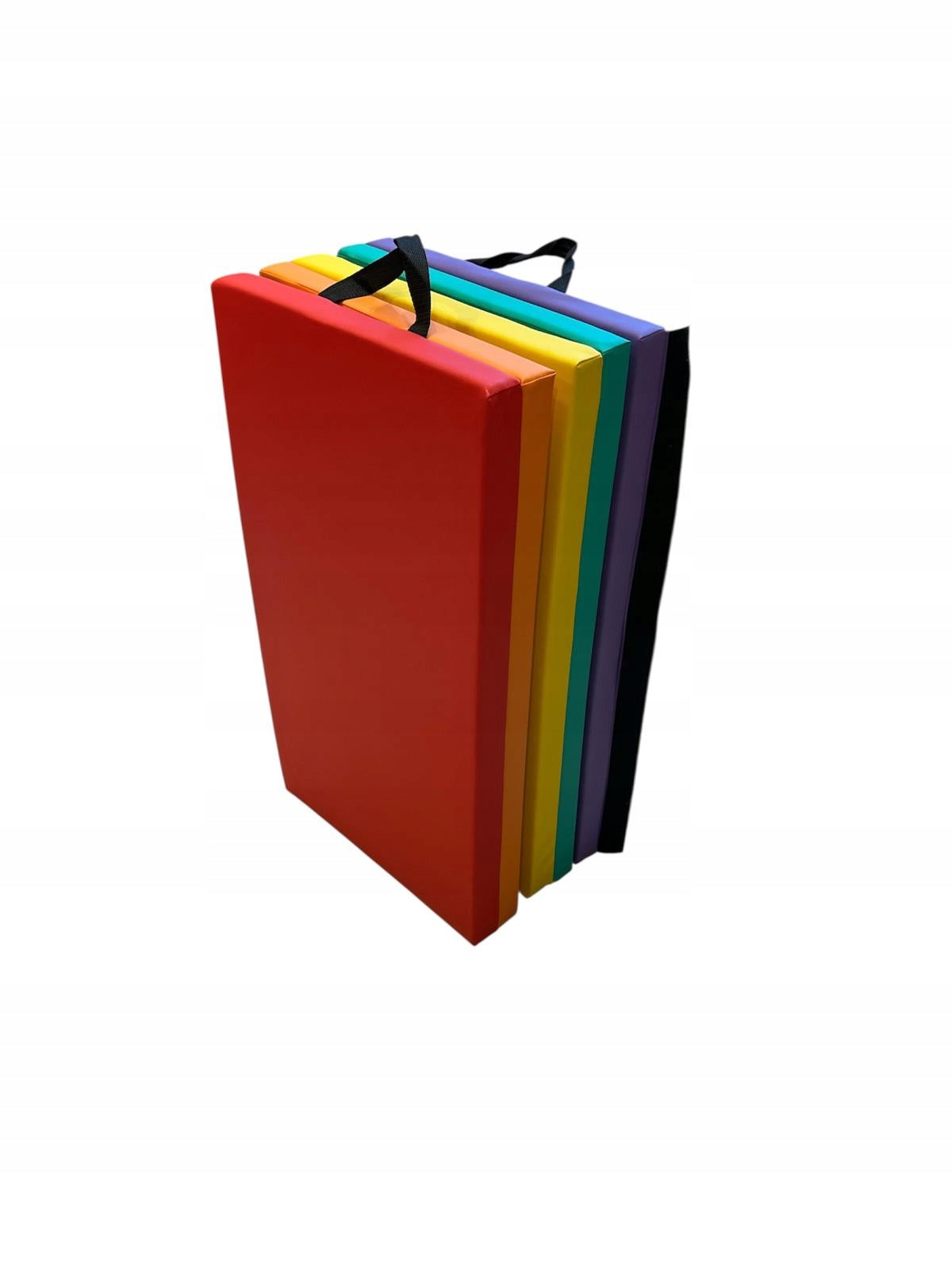Folding Exercise Mat with Carry Handles PU Leather Gymnastics