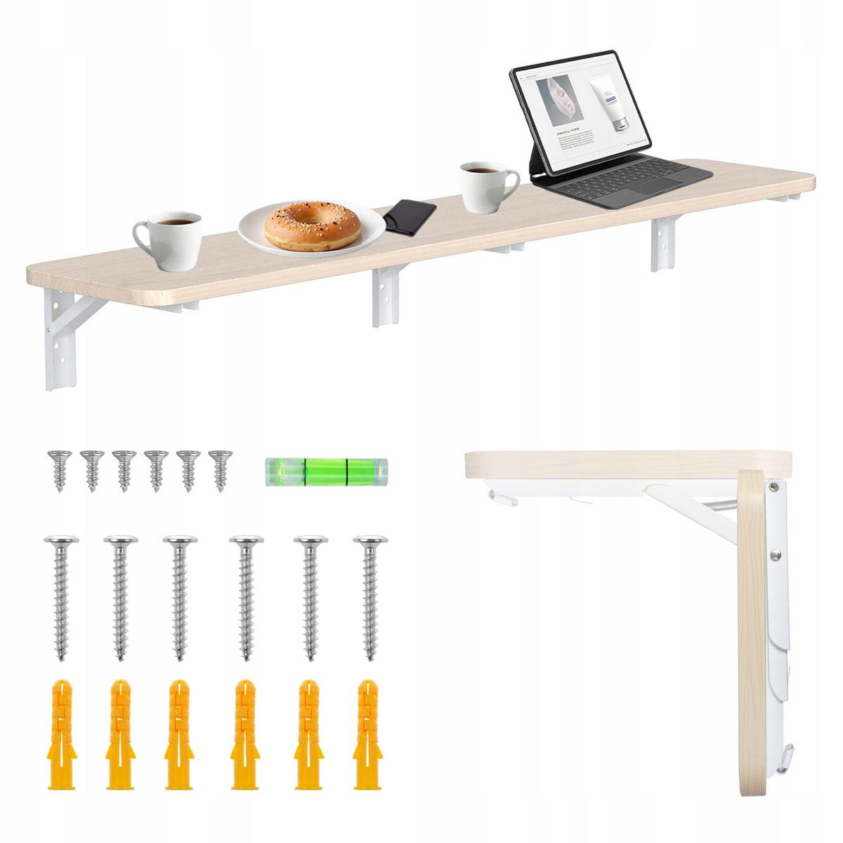 Folding Hanging Wall Desk Table Shelf with Worktop 100x20