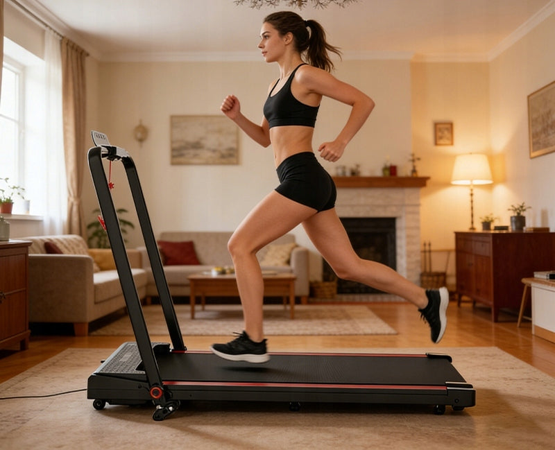 Folding Home Electric Treadmill Flat Under Bed 1-12km/h 3 Gradient Armrest Packaging status original
