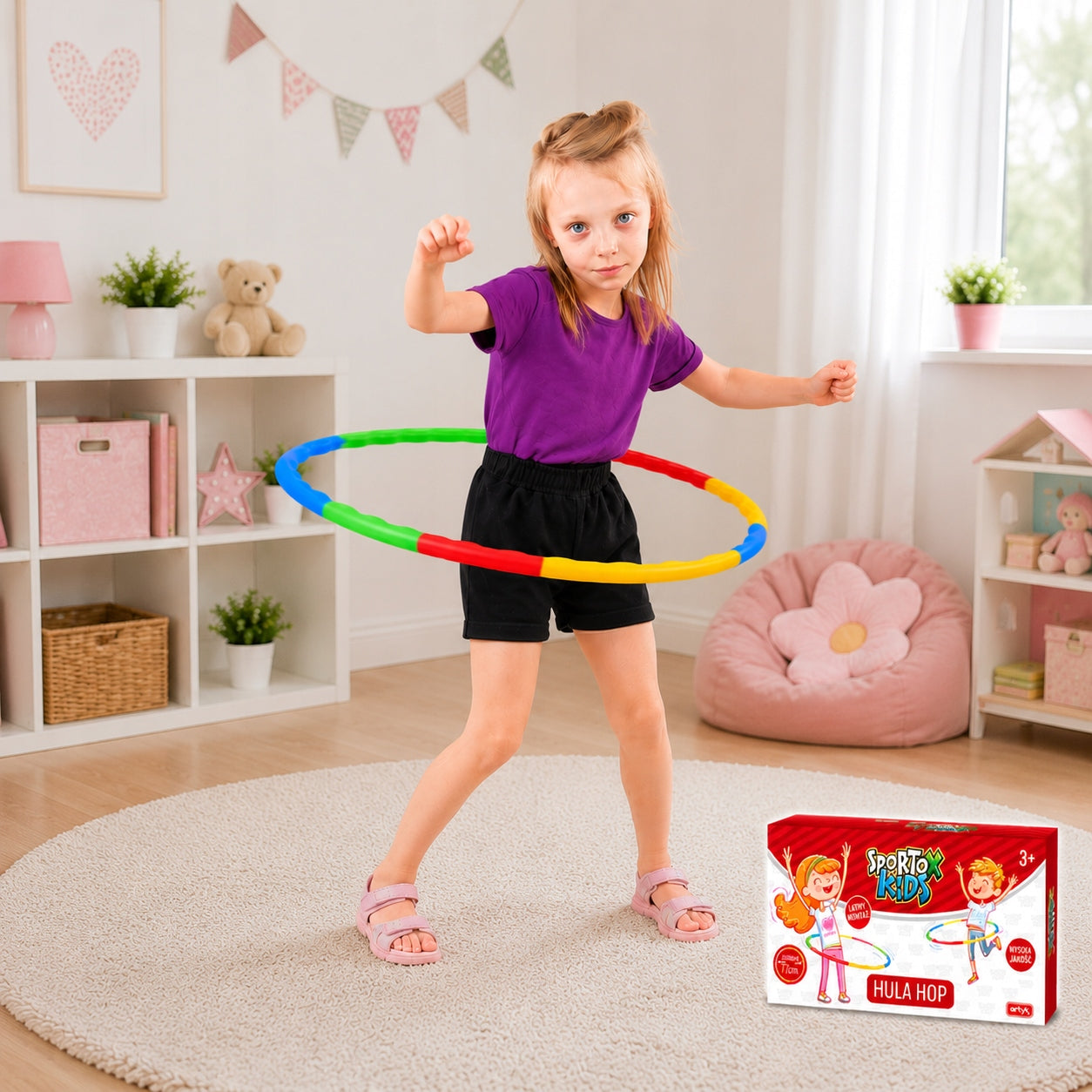 Folding Hula Hop SPORTOX KIDS 77 cm. Active Fun Relaxation Sport Movement Manufacturer code 168741