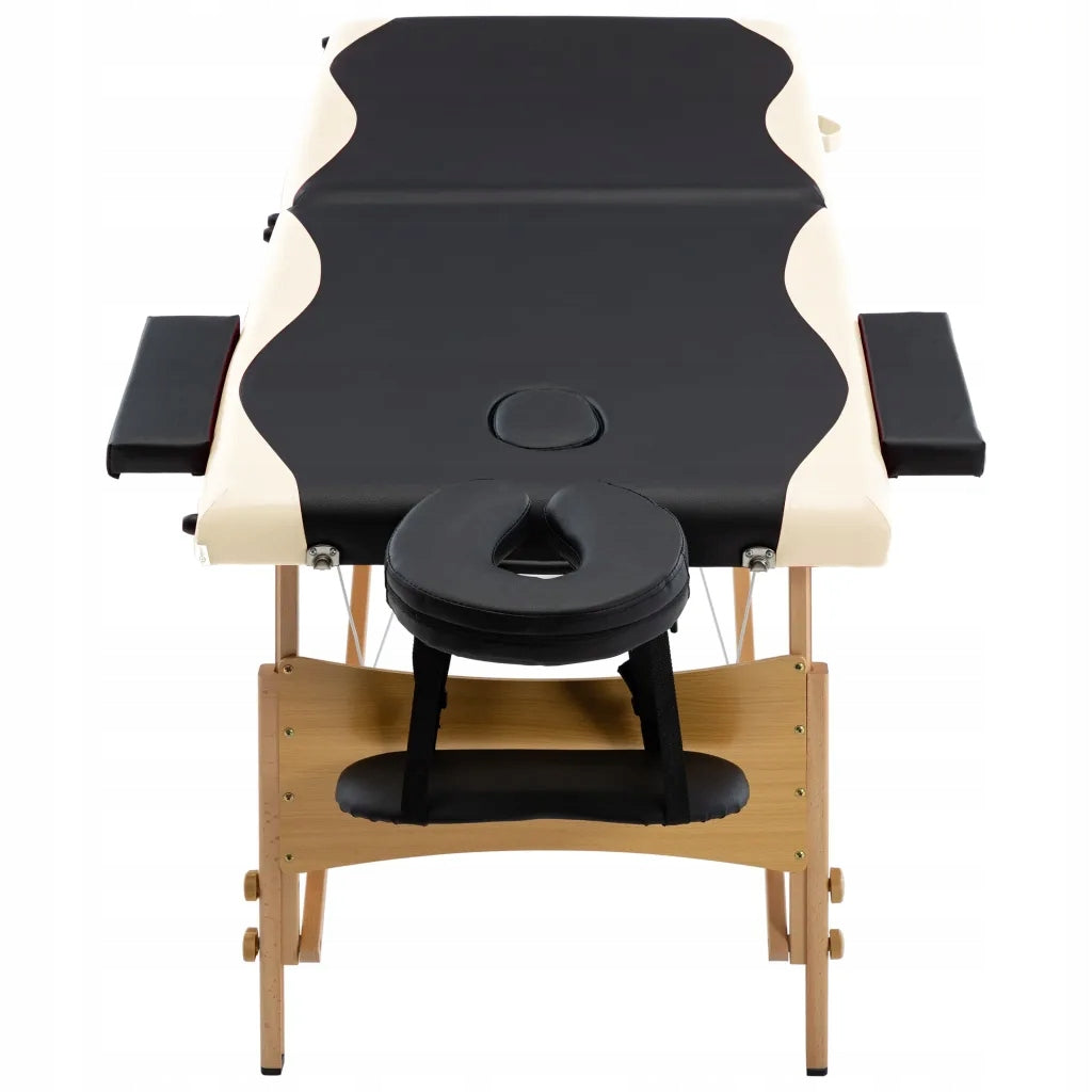 Folding Massage Table, 2-Zone, Wooden Frame material wood