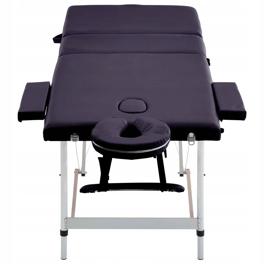 Folding Massage Table, 3-Zone, Aluminum, Purple Kind folding table