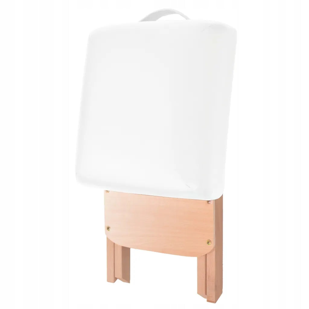 Folding Massage Table with Stool, 3-Zone, White Frame material wood