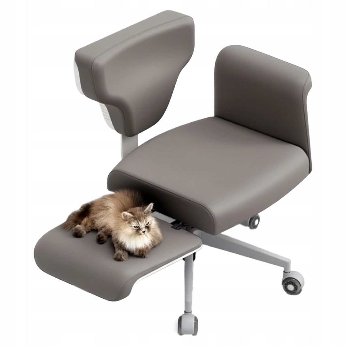 Folding Multi-POSITION Chair Adjustable PU Leather Spacetronik grey