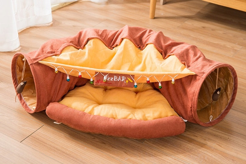Folding Playground For Cat TUNNEL CHESTNUT BED Brand Perfectlife