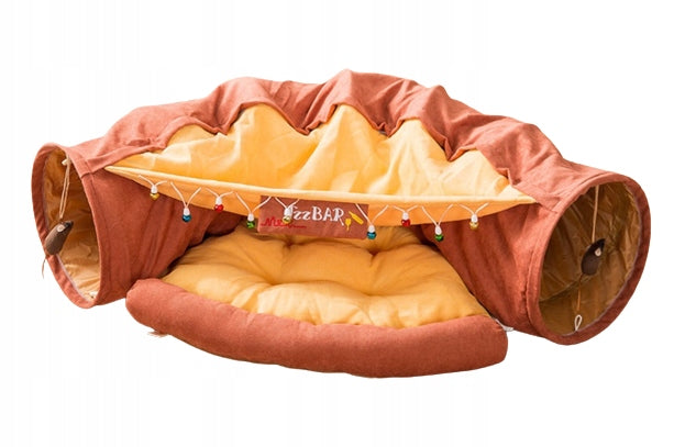 Folding Playground For Cat TUNNEL CHESTNUT BED