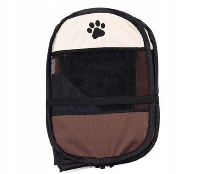 Folding Playpen for Dog Cat Puppies Kittens Lightweight Bed Brown - L Brand MUFART