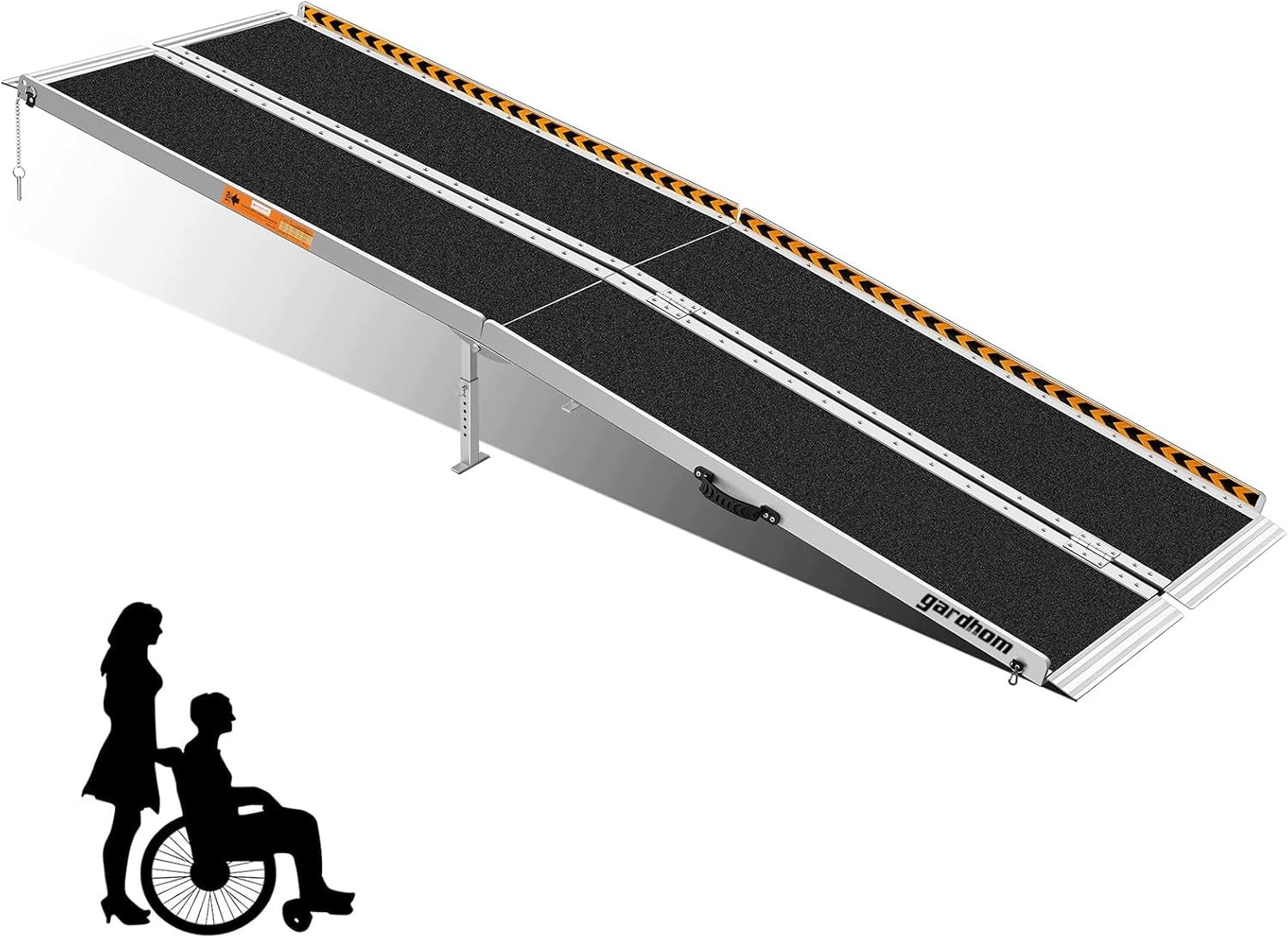 Folding Ramp Gardhom 244cm Aluminium 362kg Portable Wheelchair