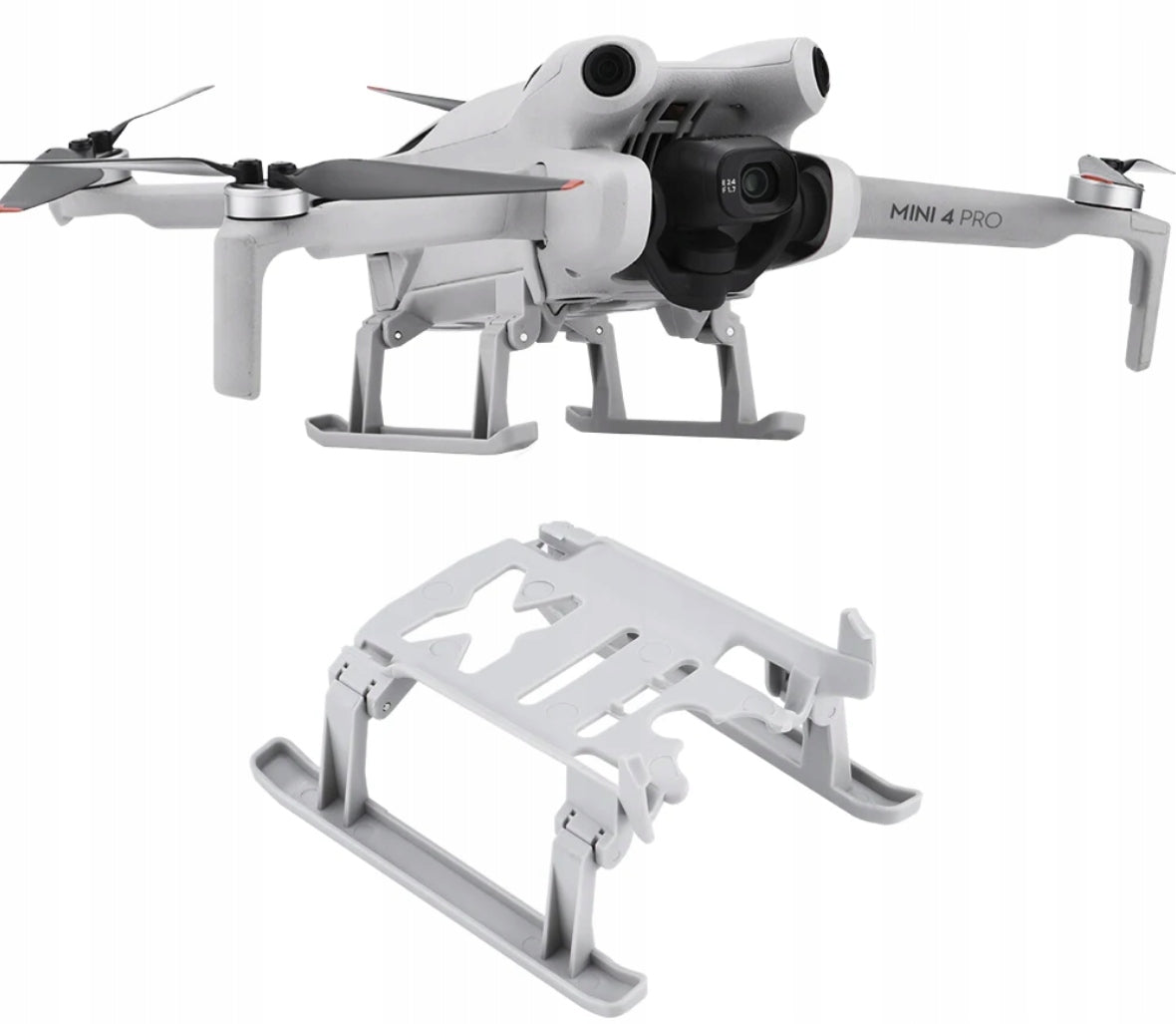 Folding Sled Feet Chassis Skids for Landing DJI Mini 4 Pro - Grey