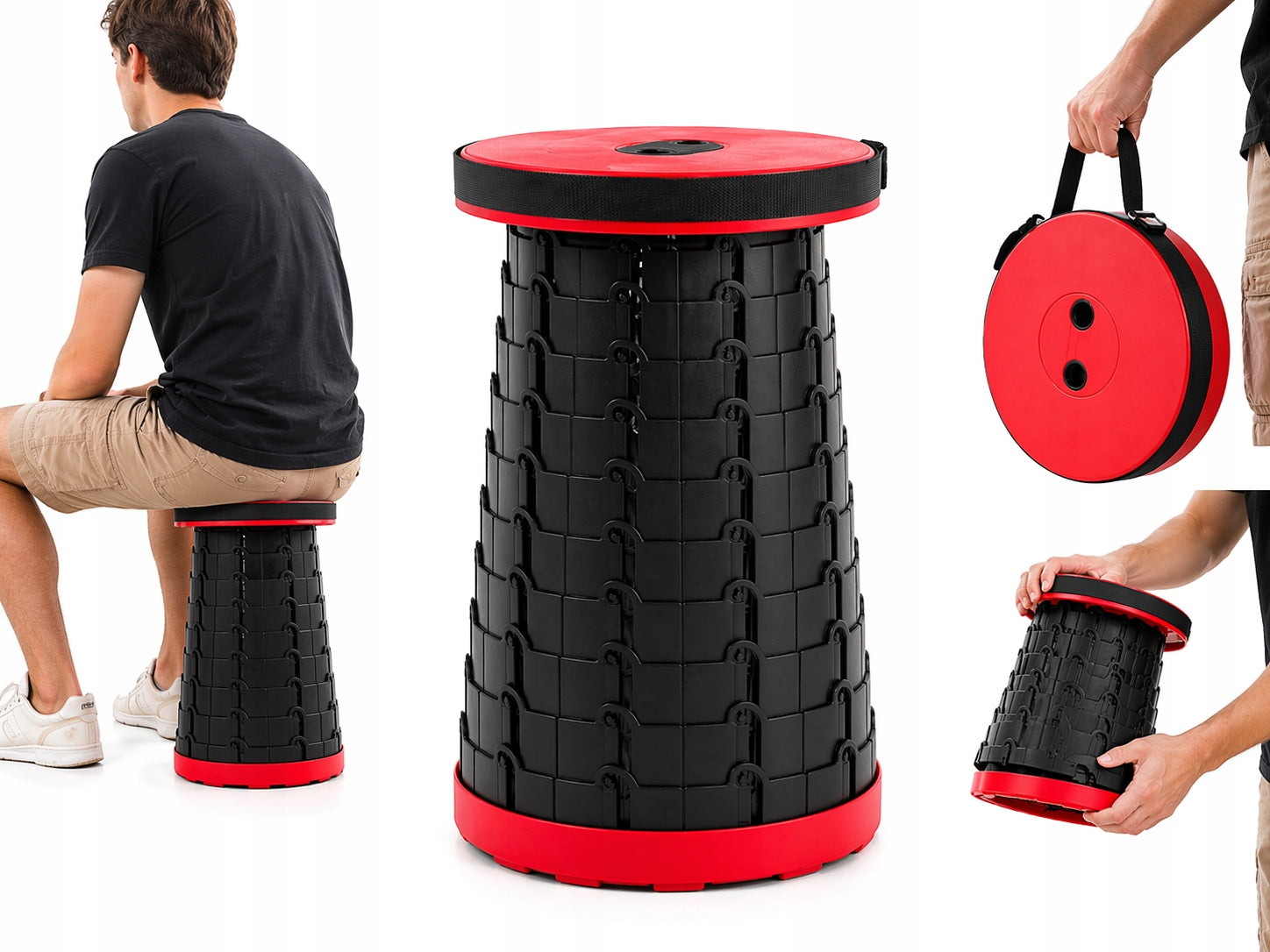 Folding Stool Hiking Stool Telescopic Camping Chair Up to 200kg Brand no brand