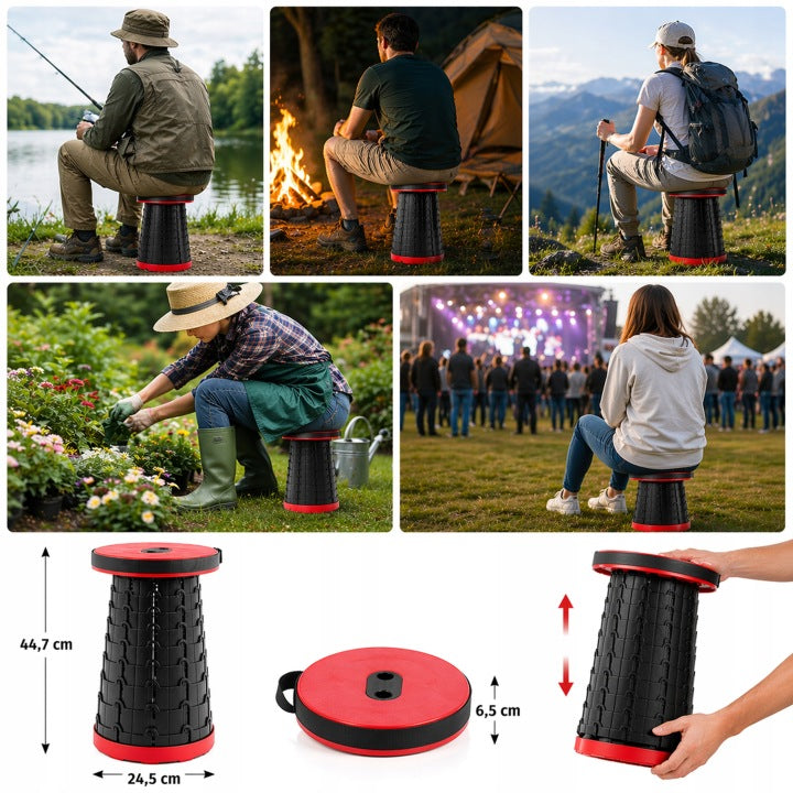 Folding Stool Hiking Stool Telescopic Camping Chair Up to 200kg Manufacturer code 57395497