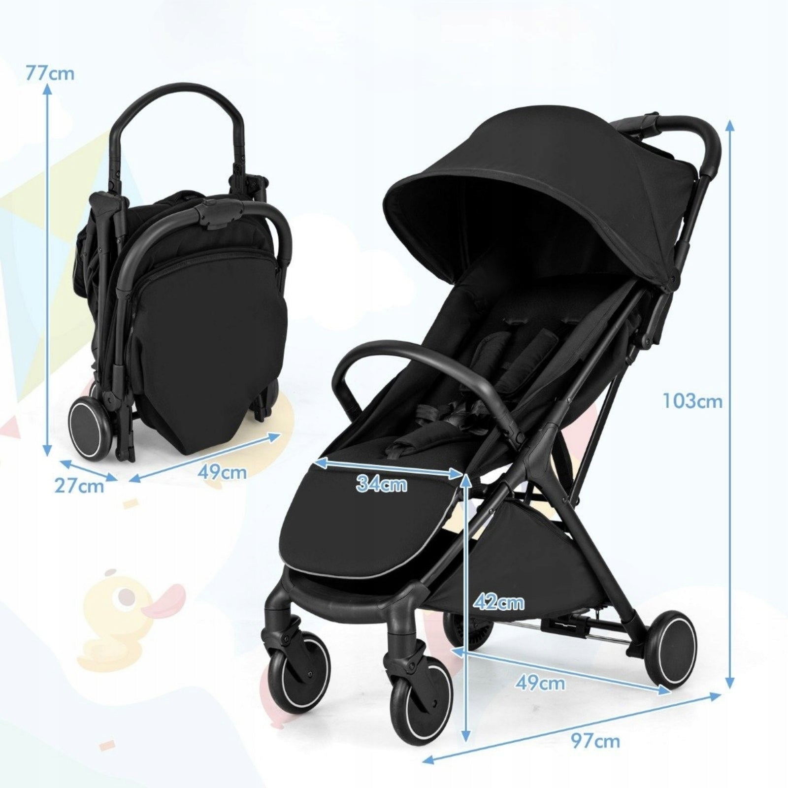 Folding Stroller Baby Stroller Brand Costway