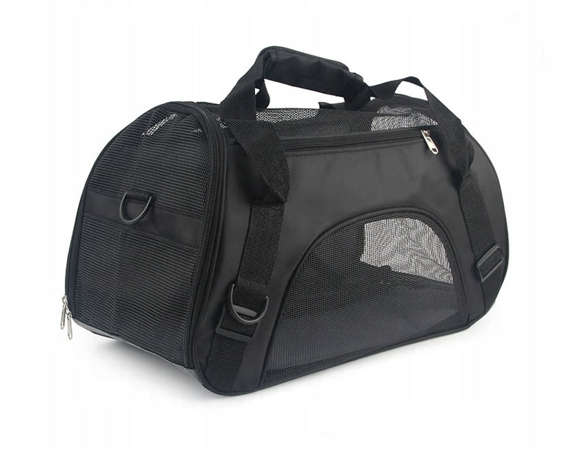 Folding TRANSPORTER VENTILATED for cat dog bag with belt and mat (I052) Kind carrier