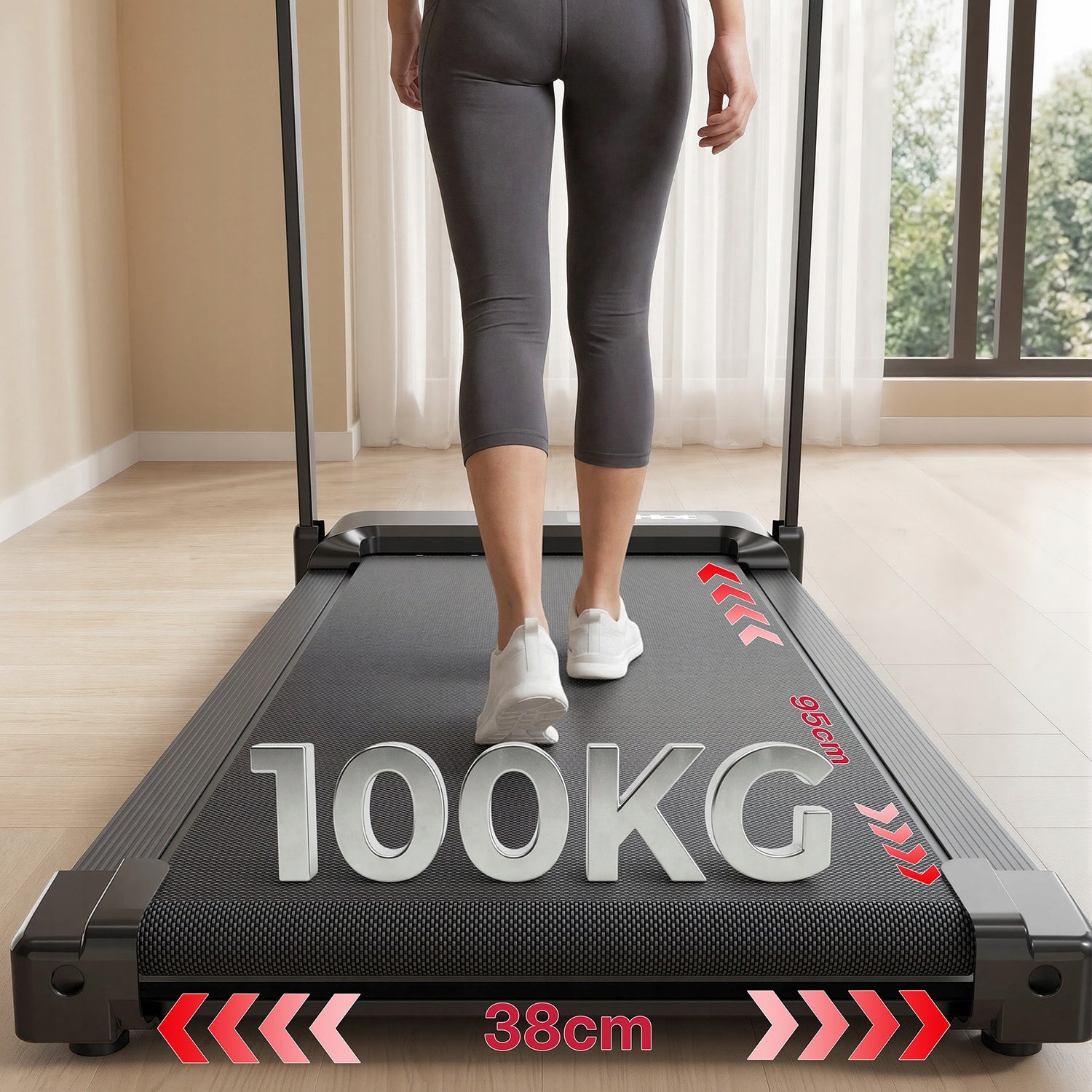 Folding Treadmills 1–10 km/h with Handrail, LCD, 12 Programs, 38x95 cm Model other