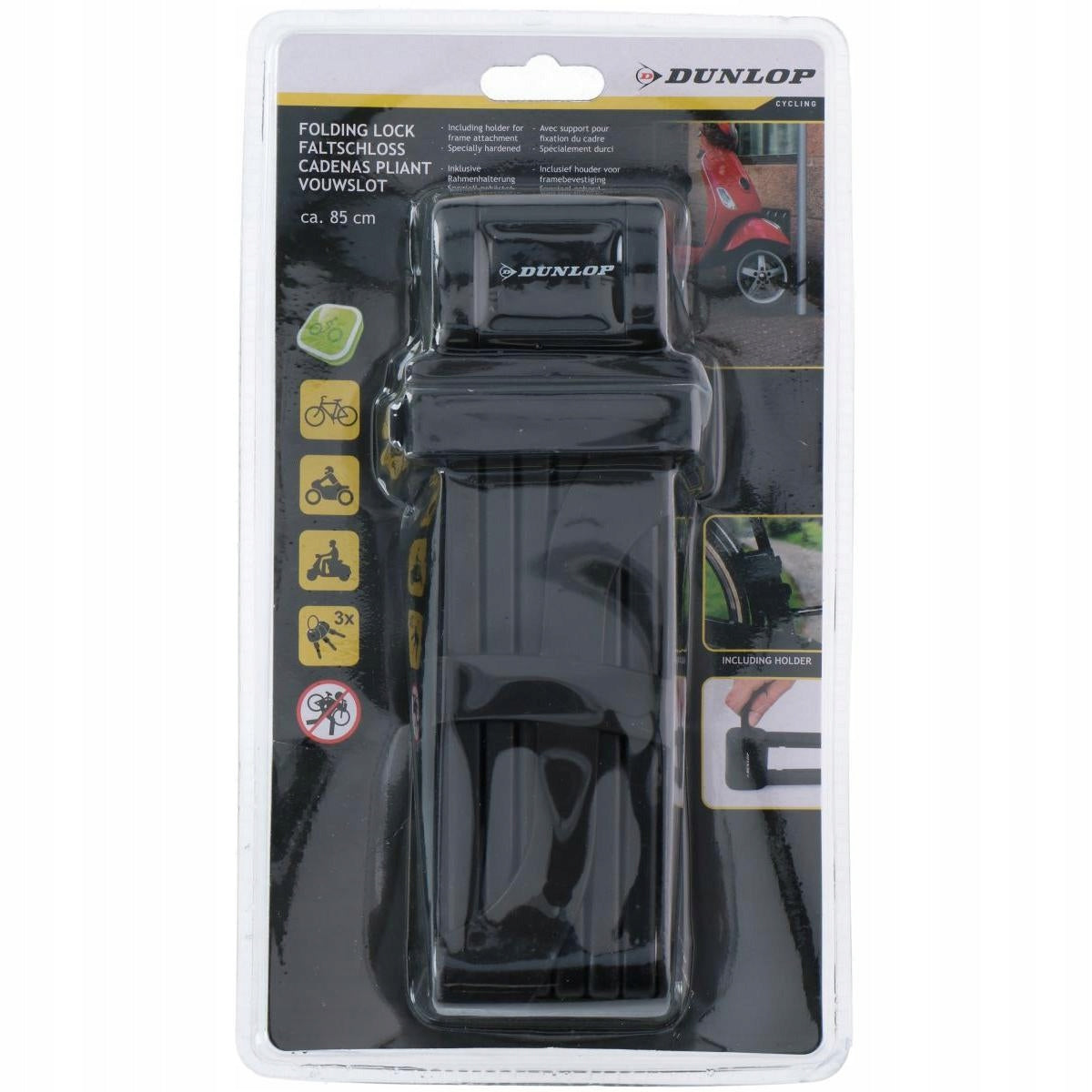 Folding bicycle lock DUNLOP Key lock Bike Scooter Motor EAN (GTIN) 8711252178189
