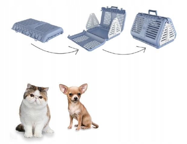 Folding cat/dog transporter up to 10 kg – 50×40×42 cm Ventilation TOBY Brand Rotho
