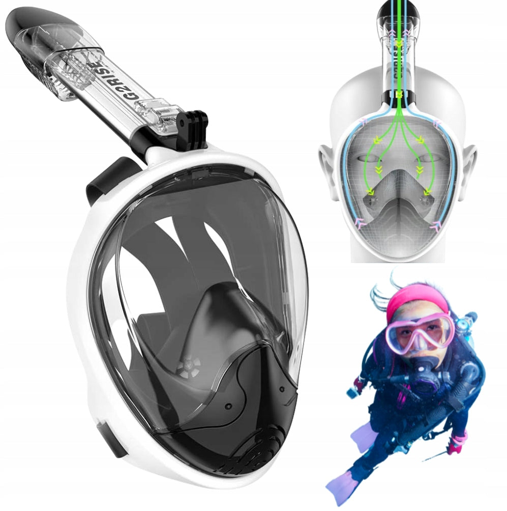 Folding diving mask for children and adults G2RISE r.S/M white