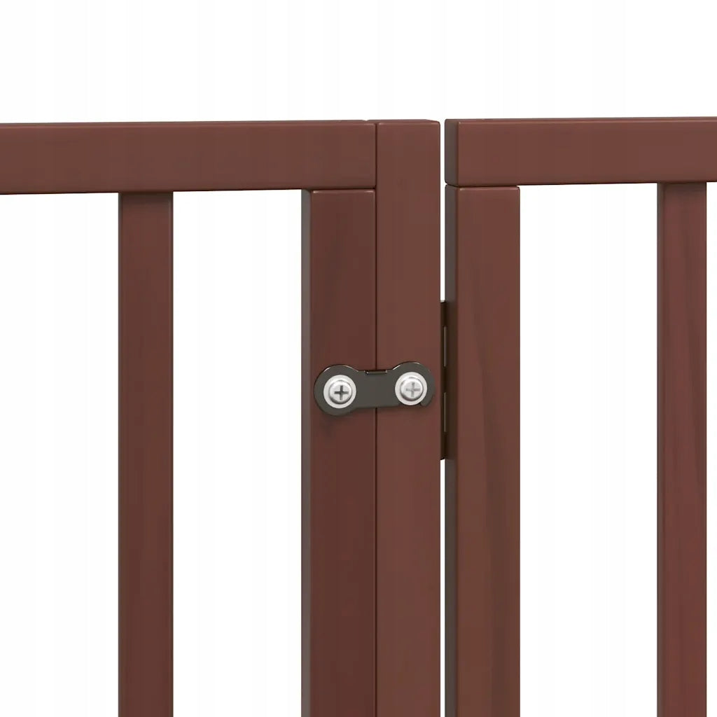 Folding dog gate, with door, 9 panels, brown, 450 cm Product width 450 cm