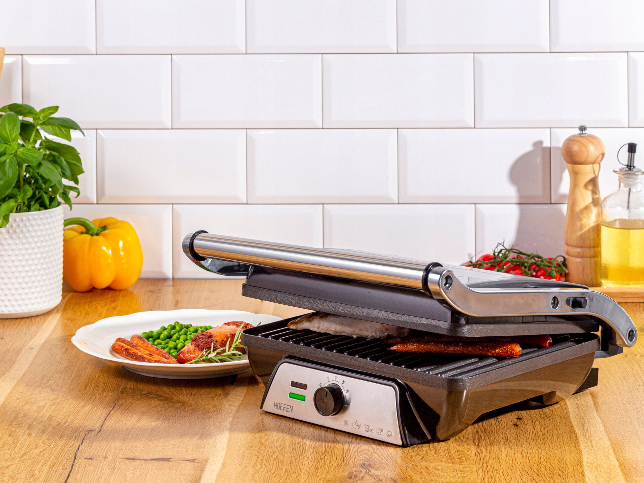 Folding electric grill Hoffen EG-4187 white 2000 W Manufacturer code 14