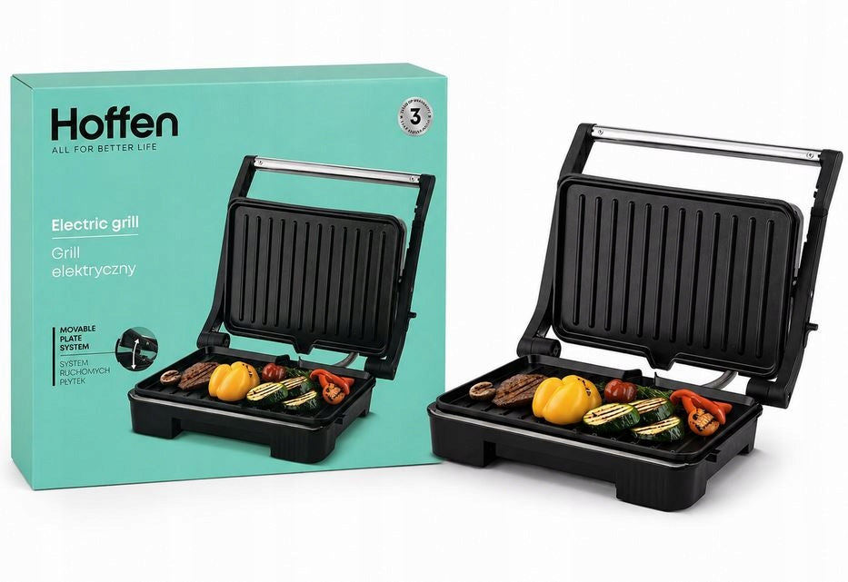 Folding electric grill Hoffen SG-5125 black 1000 W Compact