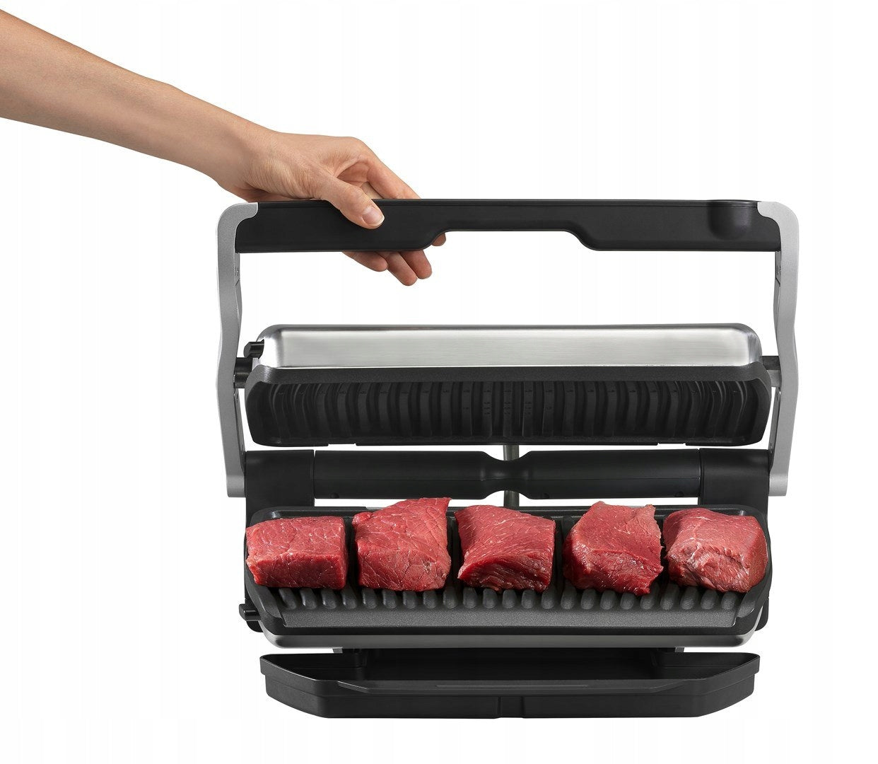 Folding electric grill Tefal GC712 Optigrill+ silver/grey 2000 W Model Optigrill+