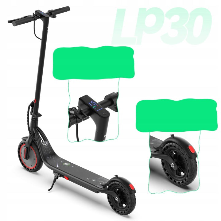 Folding electric scooter LADPED 350W Range up to 19km for Children Color black