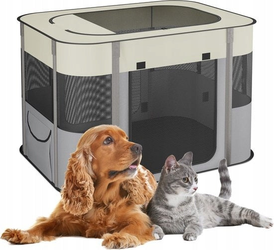 Folding enclosure for puppies 60 x 90 x 68 cm Relaxdays Length 82 cm