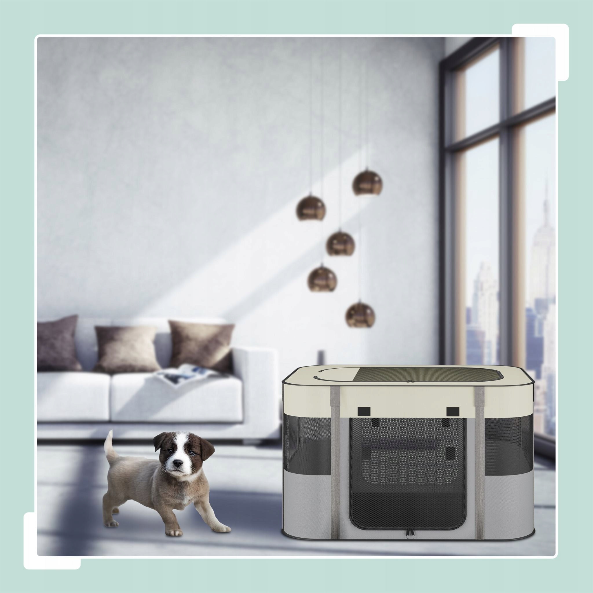 Folding enclosure for puppies 60 x 90 x 68 cm Relaxdays Product height 55 cm