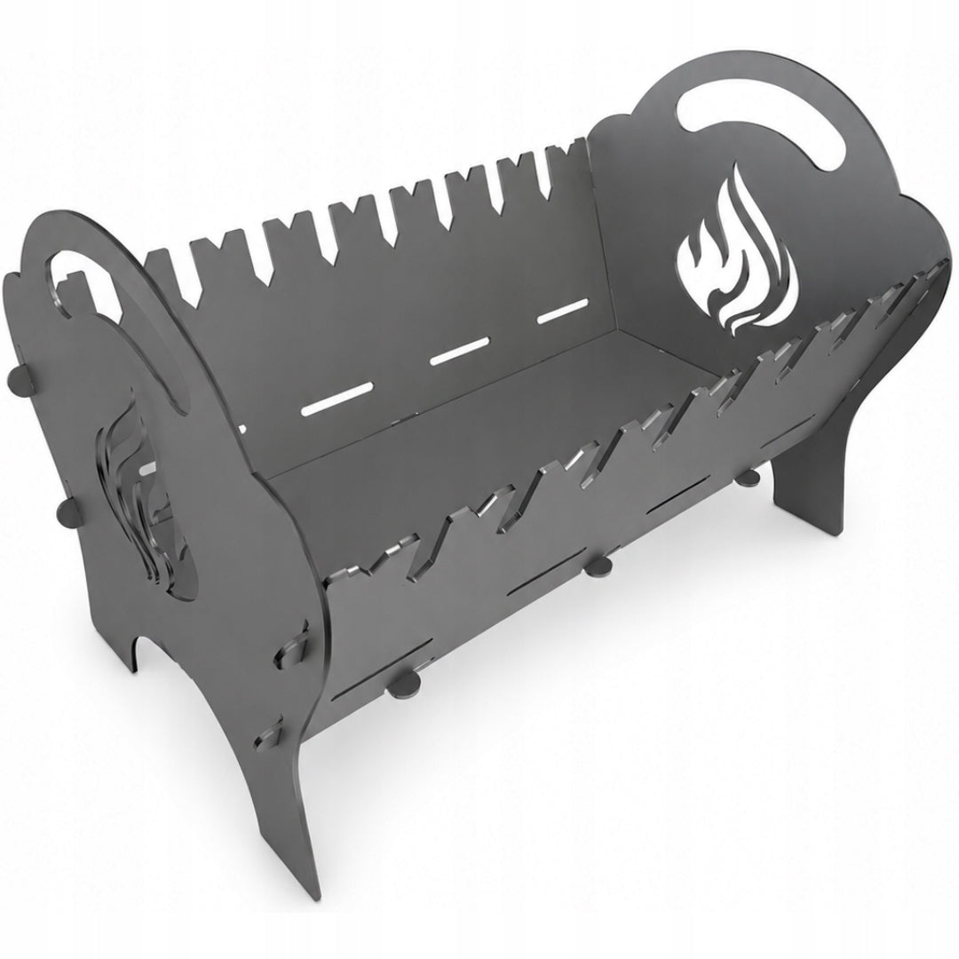 Folding magal grill for champagne skewers - thick steel 3mm / 50cm / 9,8kg Packaging status original