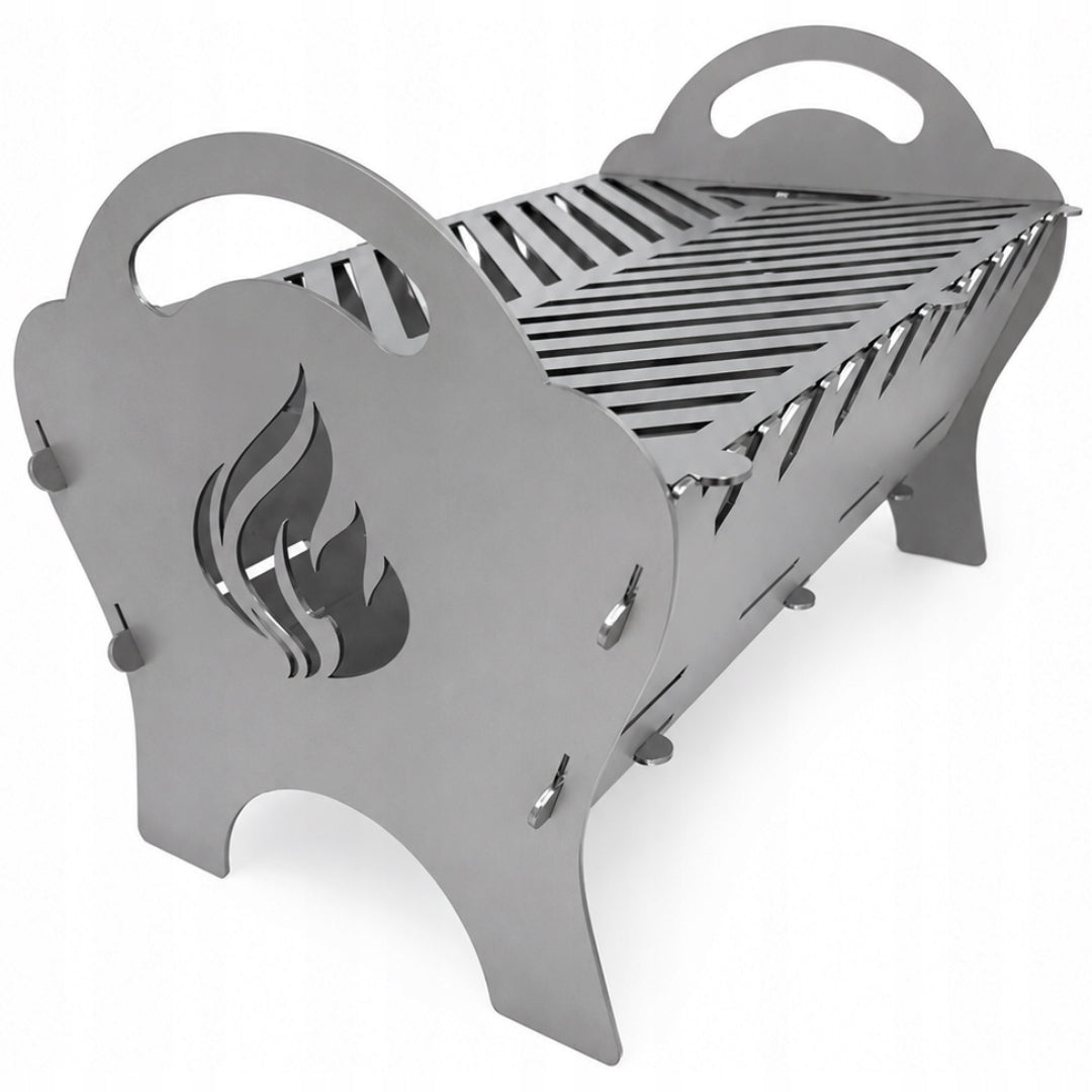 Folding mangal grill with grate – steel 3mm | for champagne skewers | 50cm Manufacturer code G-010S