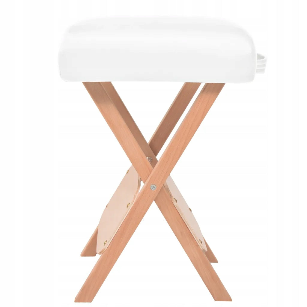 Folding massage stool, seat thickness 12 cm, white Brand VidaXL